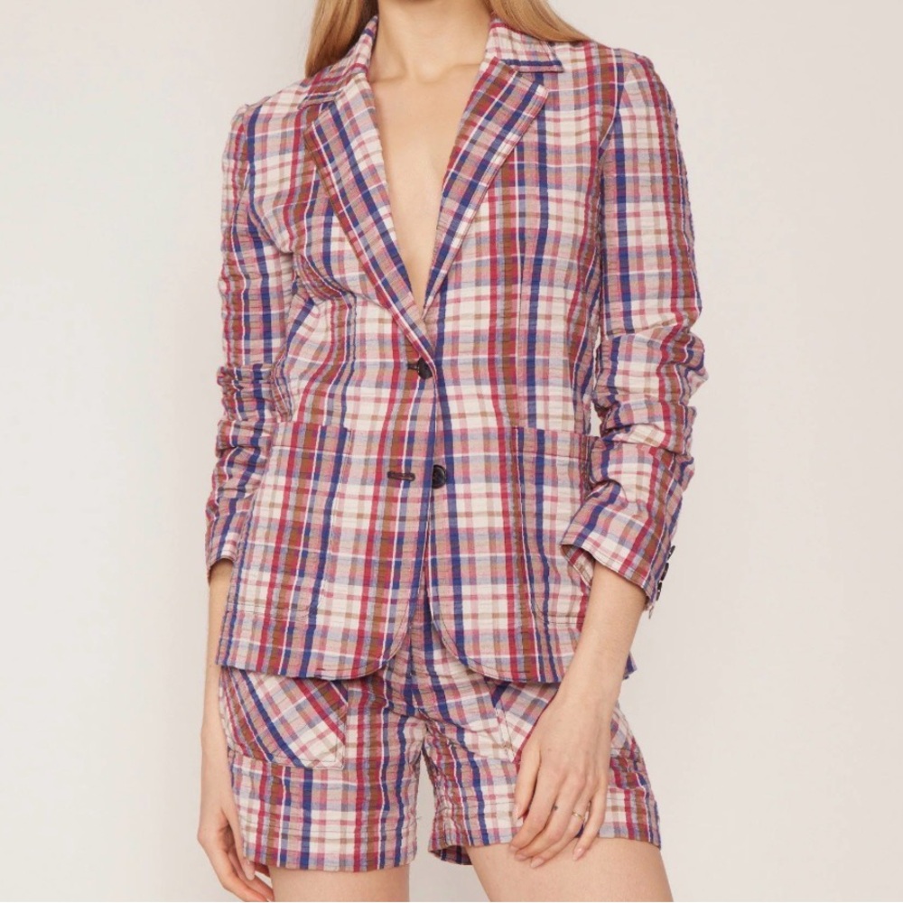 Gilner Farrar Owen Plaid Seersucker Jacket